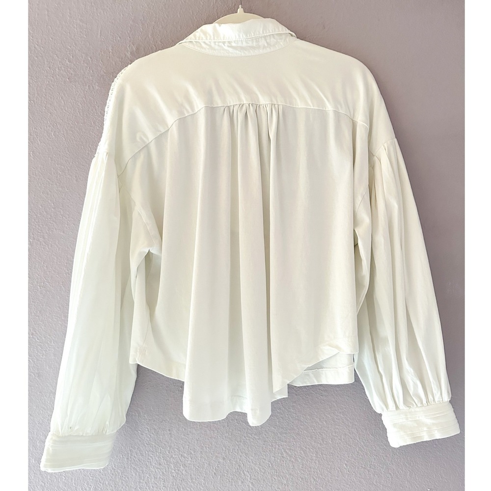 Maeve Anthropologie Balloon Sleeve Collared Yoke Top‎ Boho Size Small - Picture 5 of 5